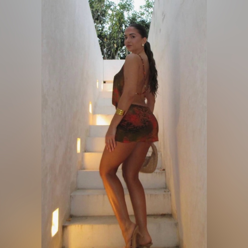 Jaded London Backless Dress in Red and Black
